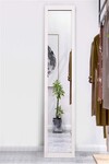 Hümas 130 x 58 cm Beyaz Ahşap Dekoratif Retro Boy ve Duvar Aynası